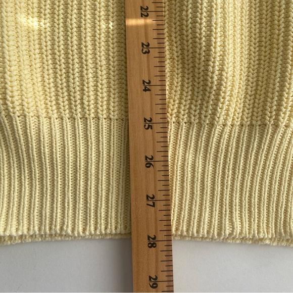 Vintage Parker of Vienna Butter Yellow 100% Cotton Chunky Knit Sweater Size L - Picture 4 of 8
